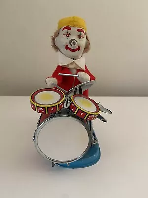 Vintage Charlie The Clown Drumming Battery Operated Works ALPS Made In Japan • $30