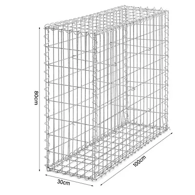 Gabion Stone Basket Garden Raised Bed Gabion Planter Border Cage Fence 100x80x30 • £49.95