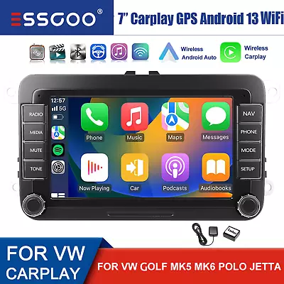 7  Apple Carplay Car Stereo Radio Android 13 Player GPS WiFi For VW GOLF MK5 MK6 • £95.99