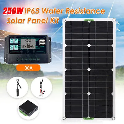 £13.99 • Buy 250W Solar Panel Kit 12V Battery 30A Charger Controller FIT For Car RV Caravan