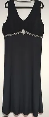 $35 • Buy Queenspark Black Evening Dress Rhinestone Detail Cocktail Wedding Sleeveless L