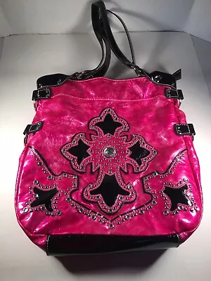 P & G Hot Pink & Black Purse Shoulder Est 14  X 12  - Crossdressing - Drag  PINK • $54.95