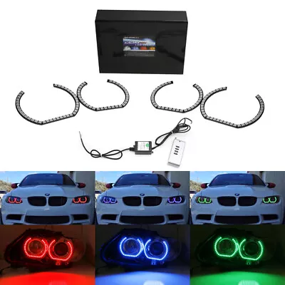 DTM Style Horseshoe RGB Multi-Color LED Angel Eyes Halo Rings For BMW Headlights • $62.99