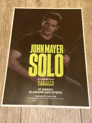 John Mayer Concert Poster —  Glasgow March 2024 Music Show Tour Gig Memorabilia! • £9.95