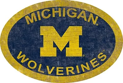 Michigan Wolverines Sign Wall Art 46  Distressed & Weathered Sign Team Color • $114.99