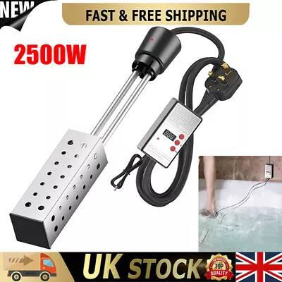 2500W Electric Immersion Water Heater Bucket Heater With Thermostat Auto Shutoff • £36.45