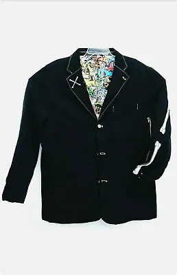 New InkSlingers Goth Metal Horror Tattoo Halloween Blazer Jacket Coat Mens  4XL • $51.99