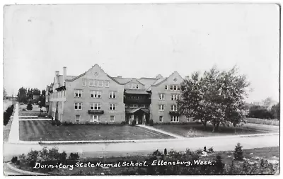 (7827 ) 1937 RPPC  The Dormitory At State Normal School  Ellensburg Washington • $4