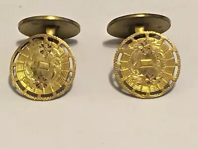 Embossed 14K Gold Plated Vintage Edwardian S&S Cuff Links • $30