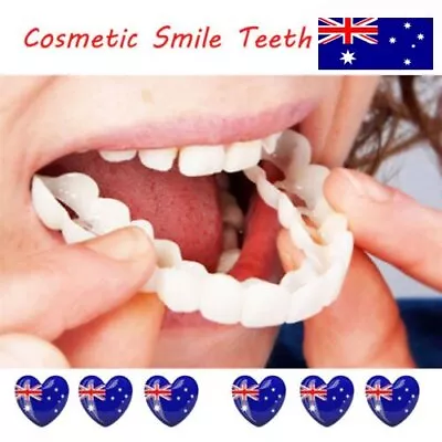 Snap On Teeth Cosmetic Secure Smile Instant Natural Upper Veneers Dental Fals ZR • $7.91