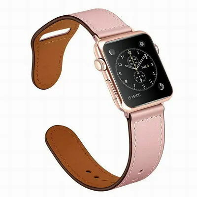 $12.99 • Buy Genuine Leather Strap IWatch Band For Apple Watch Series 8 7 6 5 4 32 SE 41mm 45