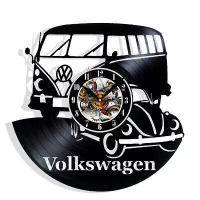 Volkswagen Retro Car Wall Clock Records Decor Gift Christmas Birthday Holiday • $13.99