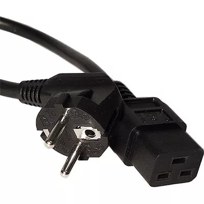 2m IEC C19 Female Socket To Right Angled Euro Schuko Plug Mains Power Cable Lead • £9.33