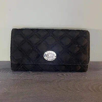 Vintage Black Quilted Vera Bradley Wallet With Toggle Lock Close • $9.99