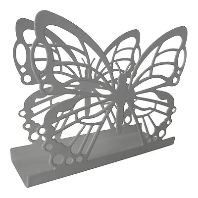 Napkin Holder White Butterfly Serviette Dispenser Metal Dining Kitchen Value • £9.50