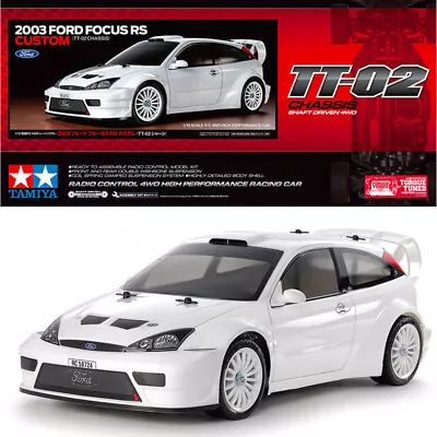 Tamiya RC 58724 2003 Ford Focus RS Custom (TT-02) 1:10 RC Car Assembly Kit • £134.95