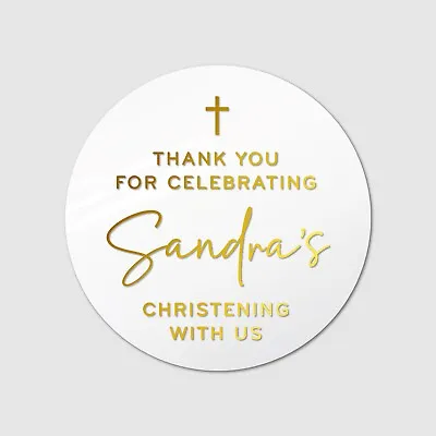 Personalised Christening Baptism Stickers Labels Thank You Custom Name Stickers • £4.50