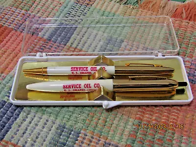Vintage Adv Mobilgas Mobil Oil Pen/pencil Set W/case !! • $5