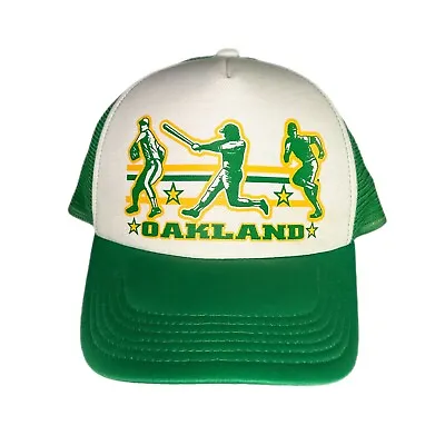Vintage 90s Oakland Athletics A’s Trucker Hat Mesh Snapback Cap MLB Baseball • $14.95