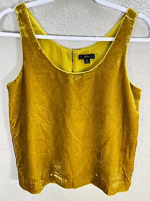 Women's J. Crew Gold Velvet Cropped Tank Top Casual Lined Size 2 Petite NWT • $21.10