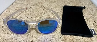 Oakley Latch Polarized Sunglasses OO9265-5253 Matte Clear/Prizm Sapphire Lenses • $149.99