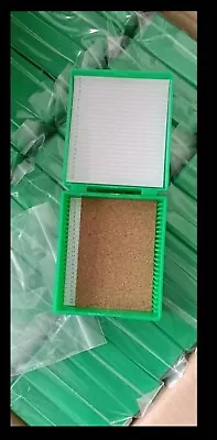 Microscope Slide Box Green Case Storage Holds 25 Slides • $3