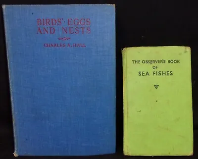£4 • Buy Vintage Hardback Books, Birds’ Eggs And Nests, The Observers Book Of Sea Fishes 