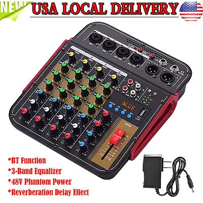 4 Channels Mini Audio Mixer Bluetooth USB Sound Mixing Console Amplifier Studio • $51.65