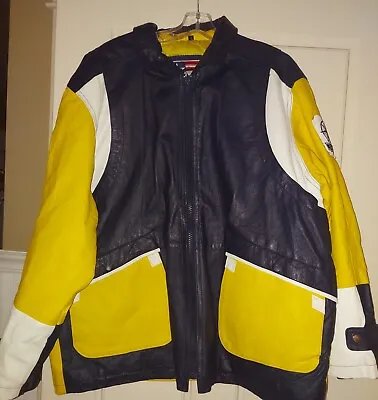 Michael Hoban Yellow & Black All Leather  Jacket Xl Vg. Condition! • $85