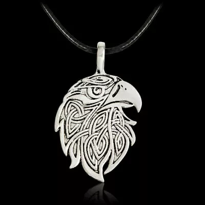 Men Celtic  Triquetra Eagle Charm Pendant Rope Chain Necklace Talisman • $10.22