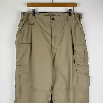 5.11 Tactical Taclite Pro Pants Tan Khaki Cargo Mens 38x30 • $16.59