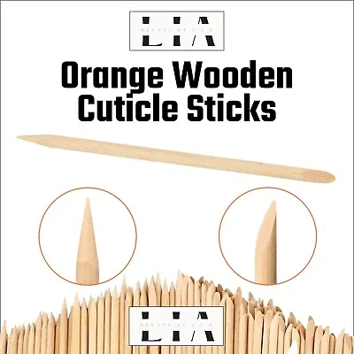 Orange Wood Cuticle Sticks Nail Art Cuticle Pusher Stick Remover Manicure Tool • £1.99