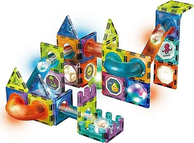Magic Magnetic Blocks Marble Run Set 66 PCS STEM Imagination Science Mathematics • $24.98