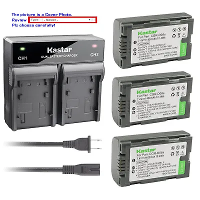 Kastar Battery AC Rapid Charger For Panasonic CGR-D08 NV-MX7DEN NV-MX300 NV-GS3 • $15.99