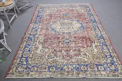 Turkish Rugs Oushak Rug Wool Rugs Vintage Rugs 5.2x8.4 Ft Large Rug • $172.80