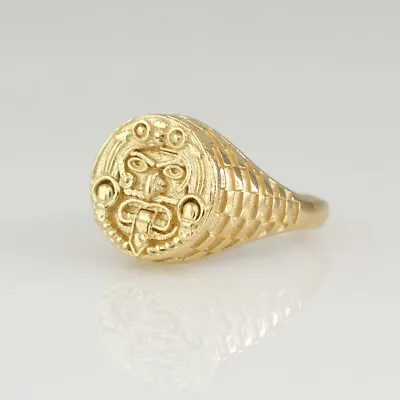 10K Yellow Gold Rugged Aztec Mayan Sun Ring • $299.99