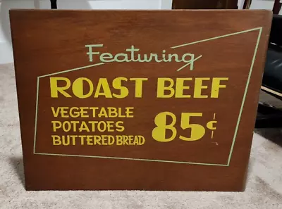 Original Vintage 1958 Pixley And Ehlers Restaurant Chicago Menu Sign ROAST BEEF • $199.99