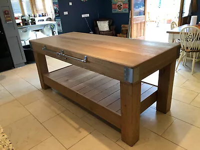£5183.93 • Buy LARGE OAK Butchers Block Kitchen Island Table Storage 6 Feet X 3 Feet 