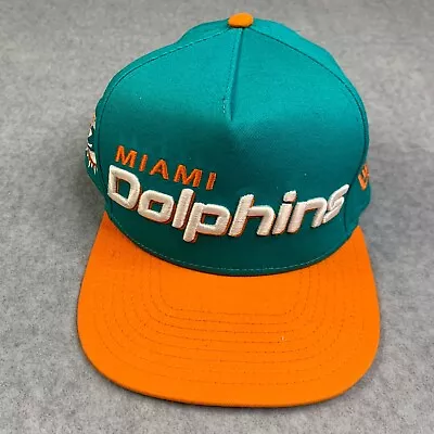 Miami Dolphins New Era Hat Cap Mens M/L Snap Back Teal Orange Embroidered • $25.50