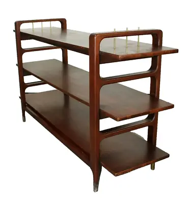 Mid Century Modern Danish Style Open Bookshelf Bar Etagere Stereo Console MCM • $1350