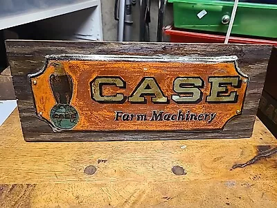 Vintage Case Tractor Farm Machinery Advertising Sign Paint On Rasied Beveled Tin • $40
