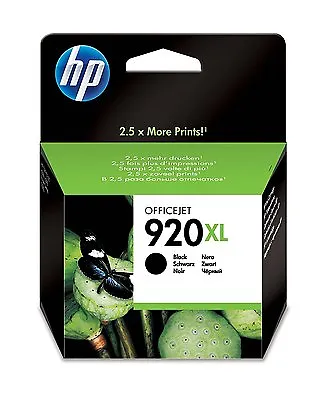 HP No 920XL Black Original OEM Inkjet Cartridge For Officejet 6000 6500 7000 NEW • £24.99