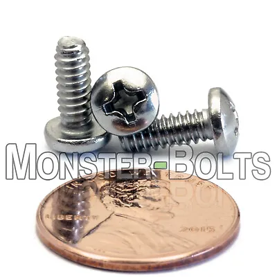 #6-32 X 3/8  Stainless Steel Phillips Pan Head Machine Screws A2 / 18-8 Coarse • $4.71