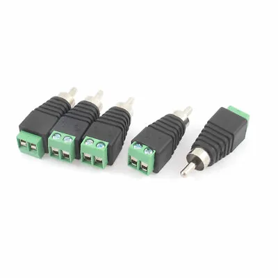 UTP Cat5 Cat6 Cable To AV Phono RCA Male Jack Adapter For CCTV 5pcs • $9.51