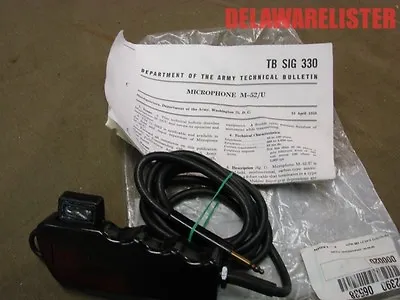 *US Military Radio Handset Mic Microphone M-52/U W/Book • $37.95