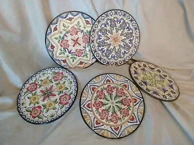 Vintage Ceraplat Hand Made Spain Decorative Wall Plates Set Of 5 • $50