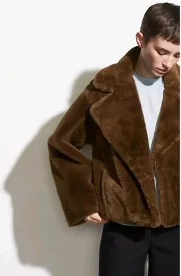 Vince - Brown Faux Fur Women's Short Coat - Size XL • $155.49