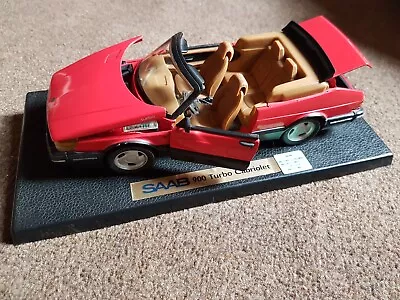 Vintage 1/18 Diecast Anson Saab 900 Turbo Cabriolet On Stand • £26