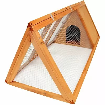 £42.99 • Buy NEW! Wooden Outdoor Triangle Rabbit Guinea Pig Pet Hutch Run Cage