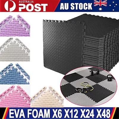 6/12/24x Interlocking EVA Foam Gym Flooring Mat Floor Mats Tiles 60cm X 60cm • $18.90